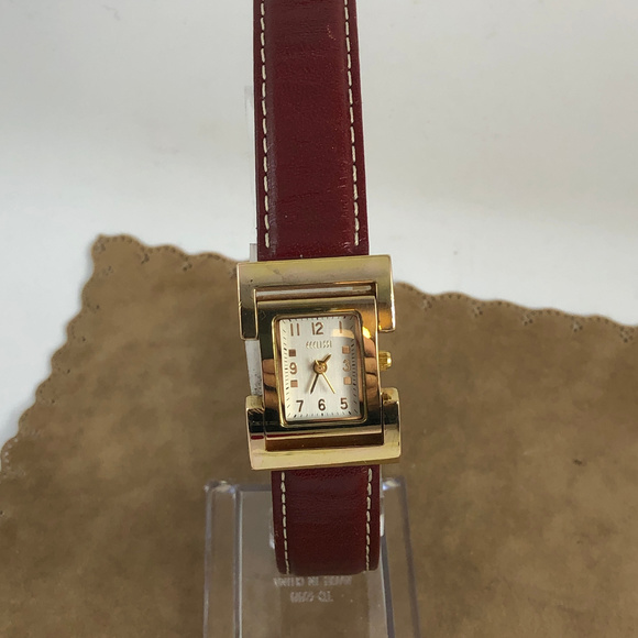 Awesome Ecclissi Gold Tone Quartz Watch Red Strap main image 6